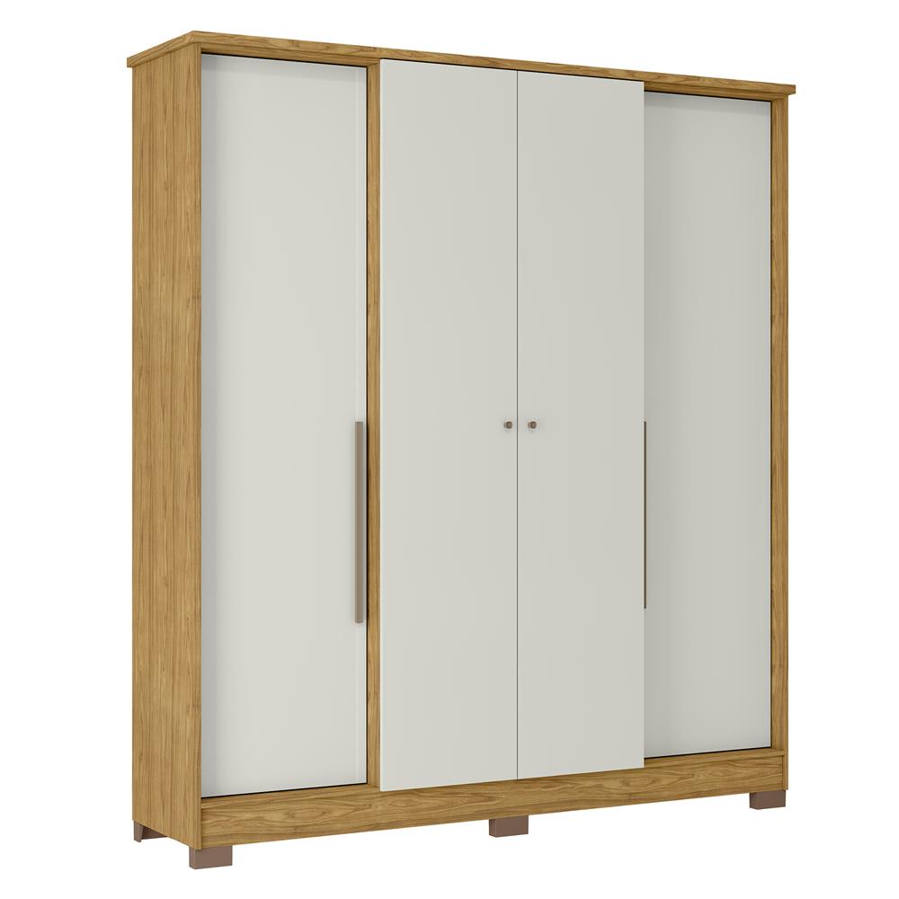Guarda-roupa casal 4 portas 2 gavetas Mônaco - marrocos / off-white  RG108 