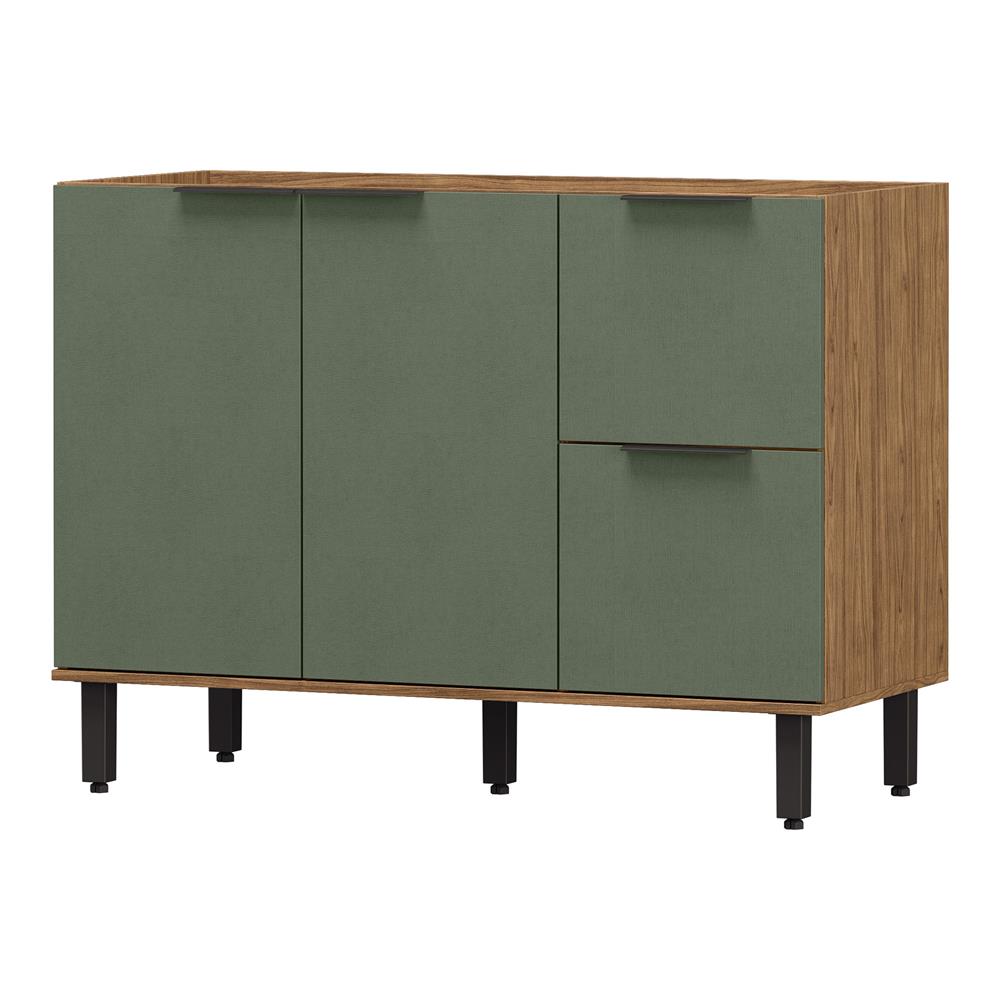 Balcão 120cm 100% MDF Toscana - freijó / jade BTO03