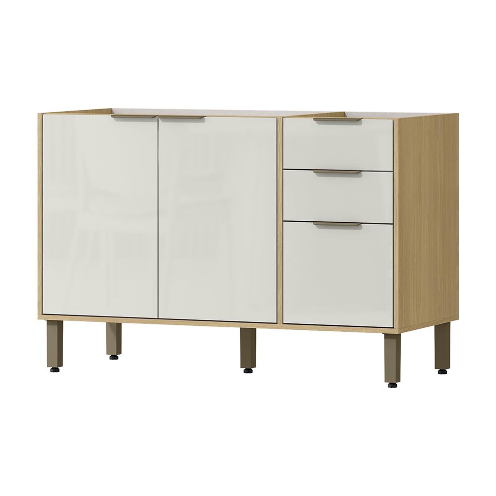 Balcão 120cm Glória - castanho / off-white BGL02