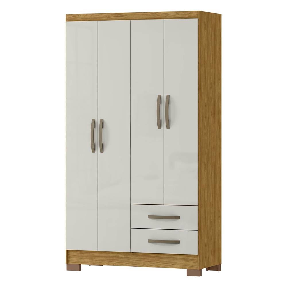 Guarda-roupa solteiro 4 portas 2 gavetas Santiago - marrocos / off-white RG120