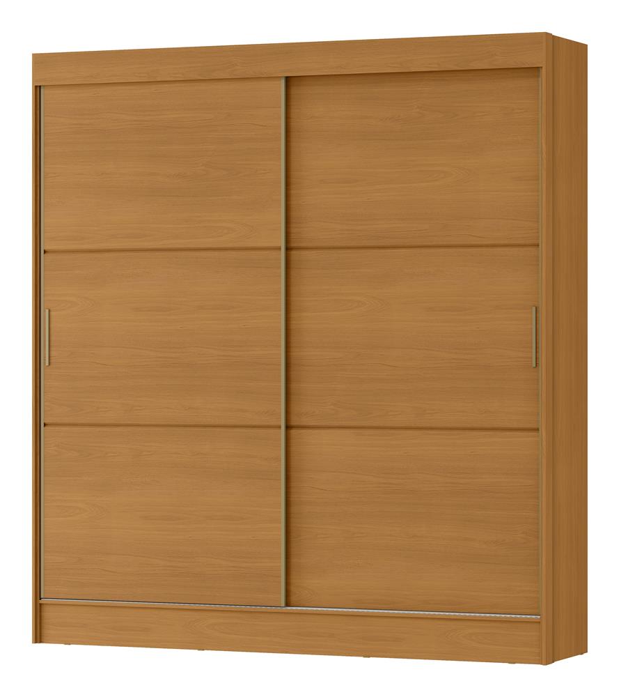 Guarda-roupa casal 2 portas de correr com 3 gavetas Palermo - cinamomo / cinamomo RD057.E