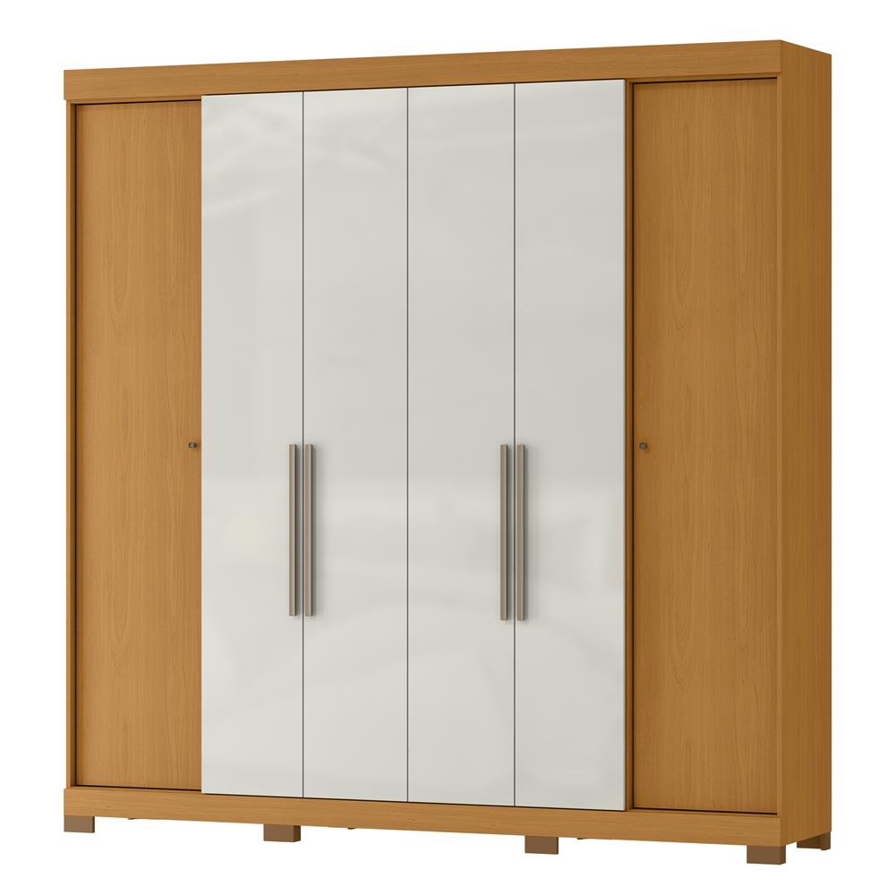 Guarda-roupa casal 6 portas e 4 gavetas Bogotá - cinamomo / off-white RG074.N