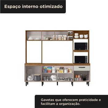 Cozinha compacta grande 6 portas 1 gaveta Zoe - freijó / off-white CC035 
