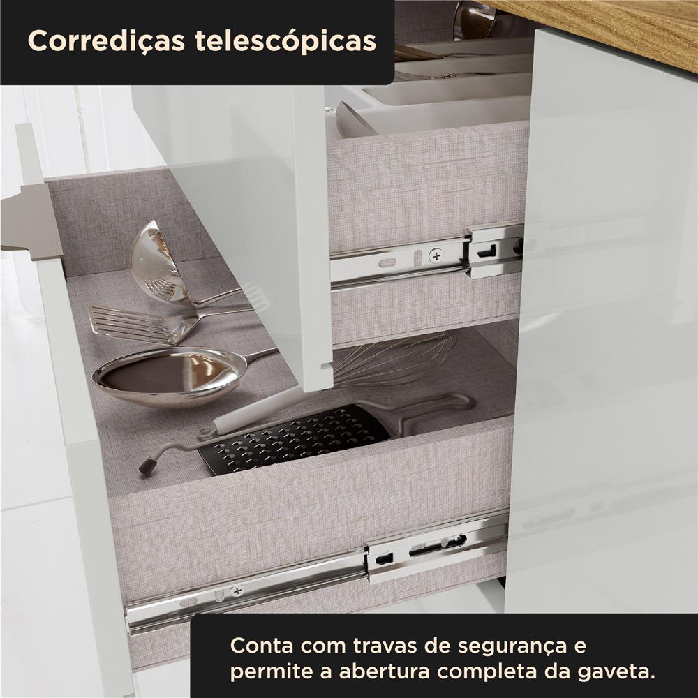 Cozinha compacta grande 6 portas 1 gaveta Zoe - freijó / off-white CC035 