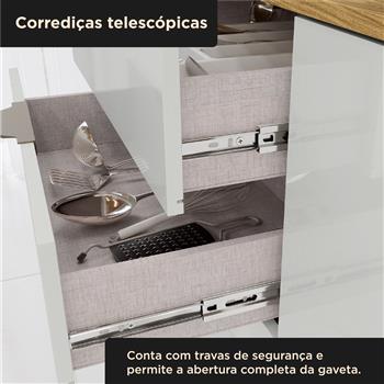 Cozinha compacta grande 6 portas 1 gaveta Zoe - freijó / off-white CC035 