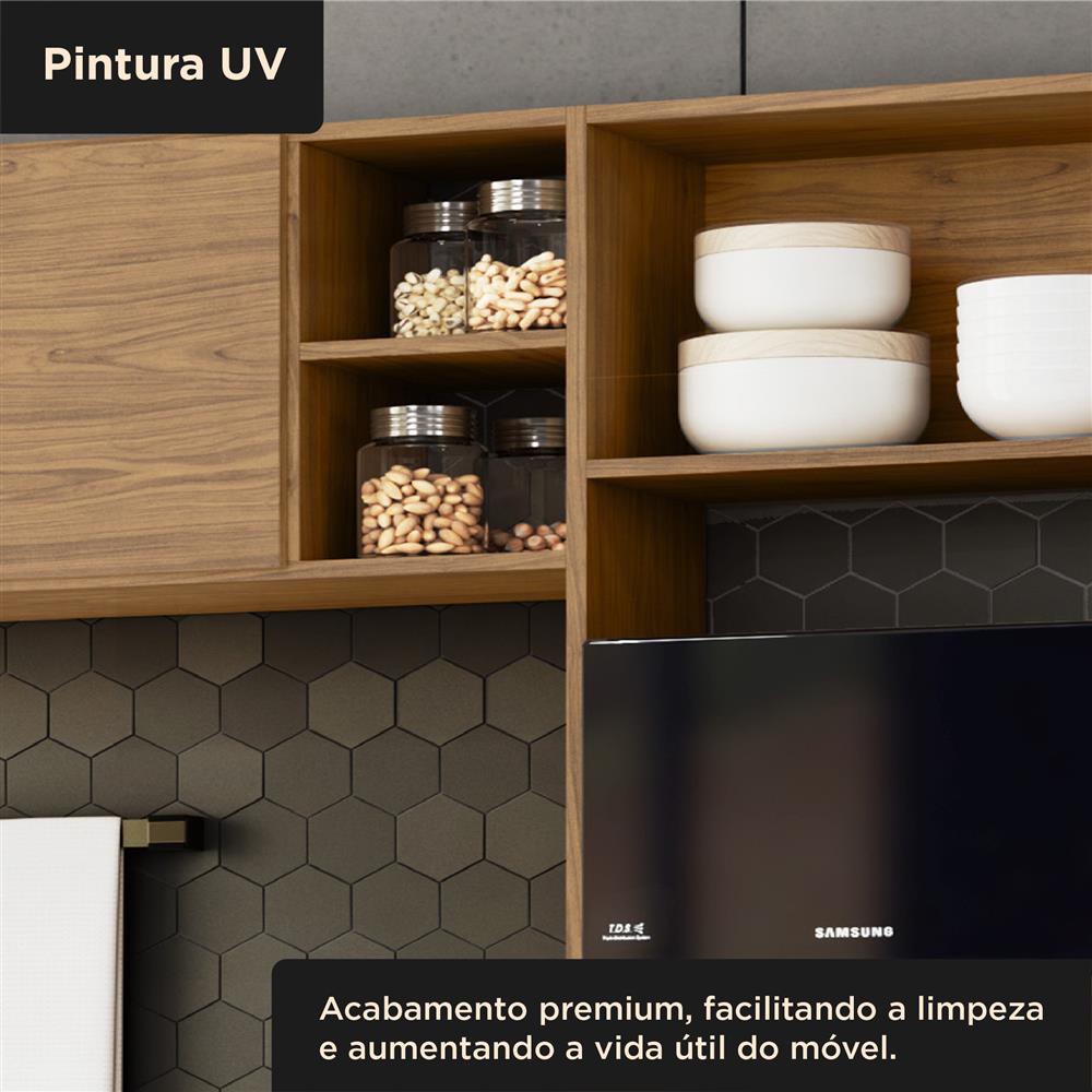 Cozinha compacta grande 6 portas 1 gaveta Zoe - freijó / off-white CC035 