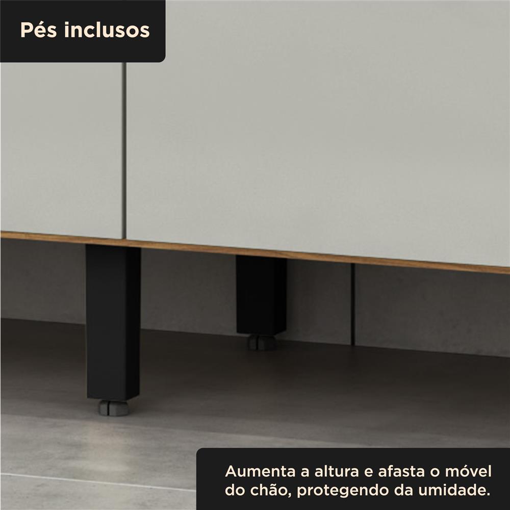 Cozinha compacta grande 6 portas 1 gaveta Zoe - freijó / off-white CC035 