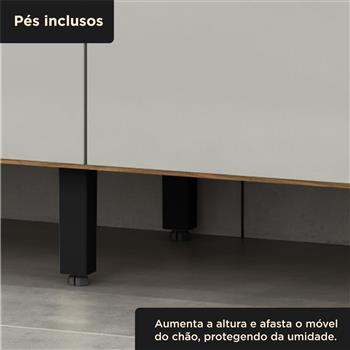 Cozinha compacta grande 6 portas 1 gaveta Zoe - freijó / off-white CC035 