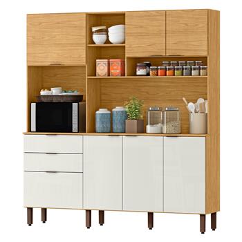 Cozinha compacta 7 portas e 2 gavetas Boreal - marrocos / off-white CC040 
