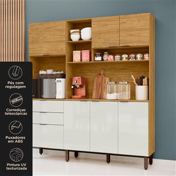 Cozinha compacta 7 portas e 2 gavetas Boreal - marrocos / off-white CC040 