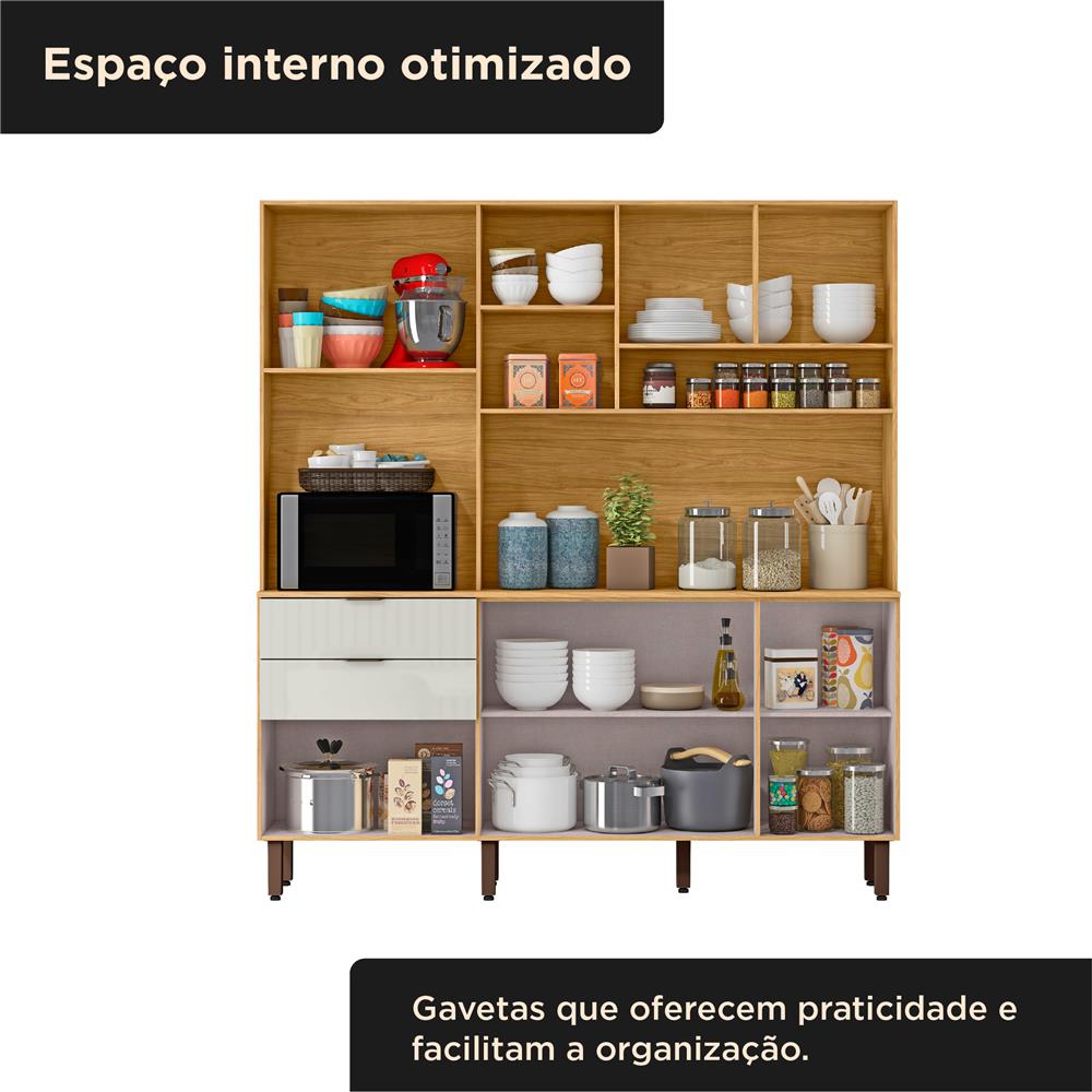 Cozinha compacta 7 portas e 2 gavetas Boreal - marrocos / off-white CC040 