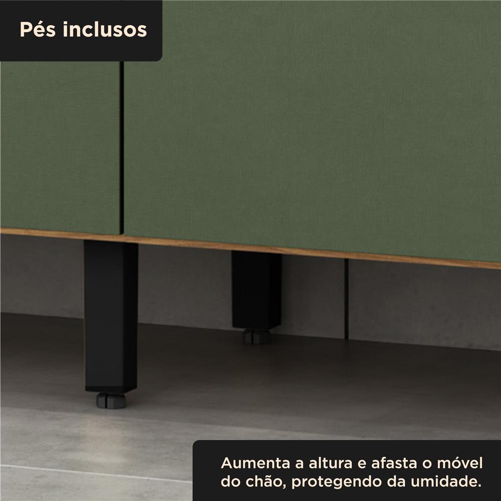 Cozinha compacta grande 6 portas 1 gaveta Zoe - freijó / Jade CC035 