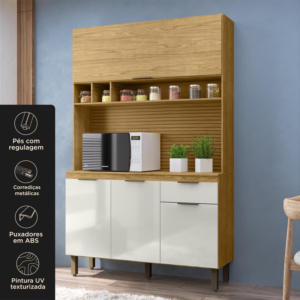 Cozinha compacta 4 portas 1 gaveta Liz - marrocos / off-white CC038 