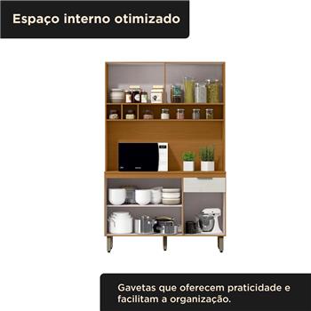 Cozinha compacta 4 portas 1 gaveta Liz - cinamomo / off-white CC038.N 