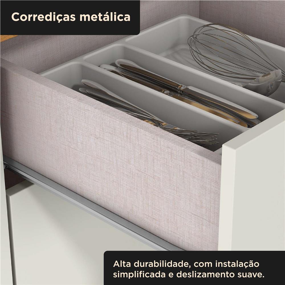 Cozinha compacta 4 portas 1 gaveta Liz - cinamomo / off-white CC038.N 