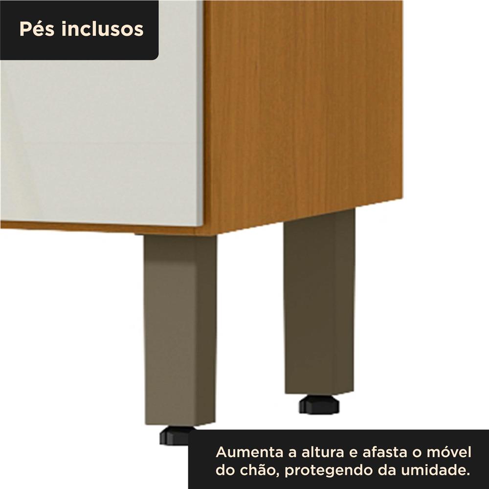 Cozinha compacta 4 portas 1 gaveta Liz - cinamomo / off-white CC038.N 