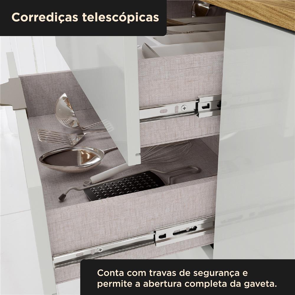 Cozinha Compacta 6 portas 2 gavetas Sara - Balcão simples - marrocos / off-white  CC043 