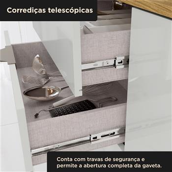 Cozinha Compacta 6 portas 2 gavetas Sara - Balcão simples - marrocos / off-white  CC043 