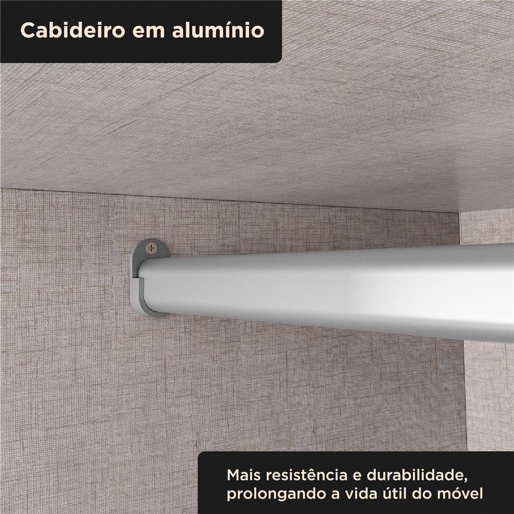 Guarda-roupa grande para casal 100% MDF 2 portas de correr 4 gavetas Seul - freijó / nero RD024 