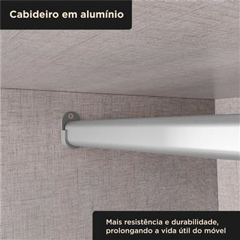 Guarda-roupa grande para casal 100% MDF 2 portas de correr 4 gavetas Seul - com espelho - freijó / off-white RD024.E 