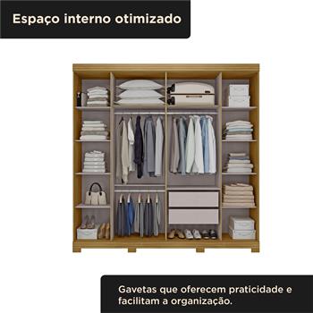 Guarda-roupa grande para casal 6 portas 2 gavetas com espelho Bogotá - com espelho - marrocos / off-white RG074.E 