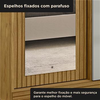 Guarda-roupa grande para casal 6 portas 2 gavetas com espelho Bogotá - com espelho - marrocos / off-white RG074.E 