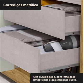 Guarda-roupa grande para casal 6 portas 2 gavetas com espelho Bogotá - com espelho - marrocos / off-white RG074.E 