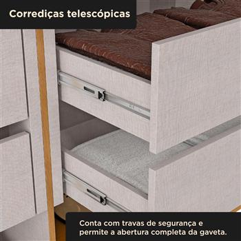 Guarda-roupa casal 6 portas e 4 gavetas Bogotá - com espelho - cinamomo / off-white RG074.NE 