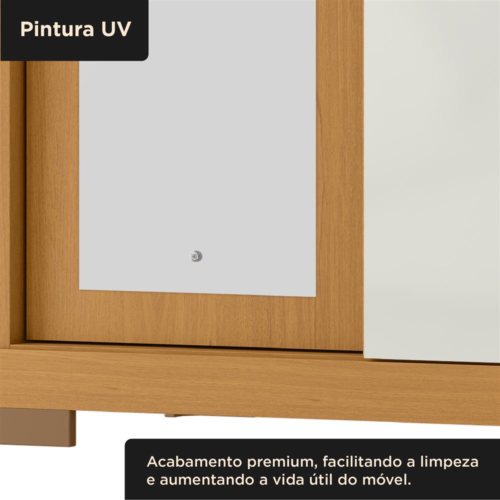 Guarda-roupa casal 6 portas e 4 gavetas Bogotá - com espelho - cinamomo / off-white RG074.NE 