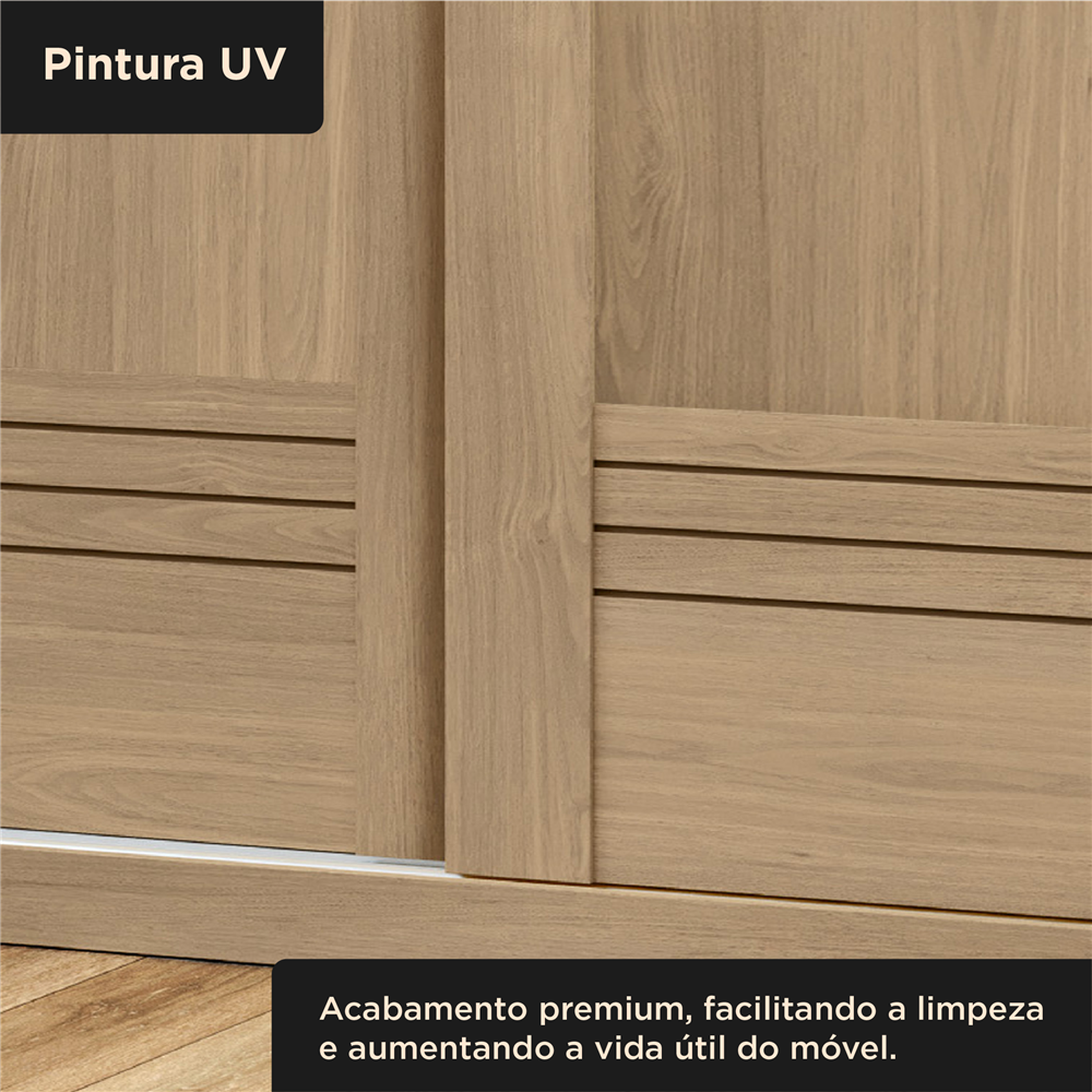 Guarda-roupa grande para casal 100% MDF 2 portas de correr 4 gavetas Trípoli - castanho / castanho usinado  RD033  