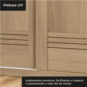 Guarda-roupa grande para casal 100% MDF 2 portas de correr 4 gavetas Trípoli - castanho / castanho usinado  RD033  