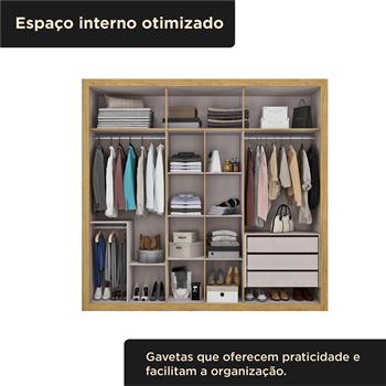 Guarda-roupa grande para casal 100% MDF 6 portas 3 gavetas Montecarlo - marrocos / off-white  RG129  