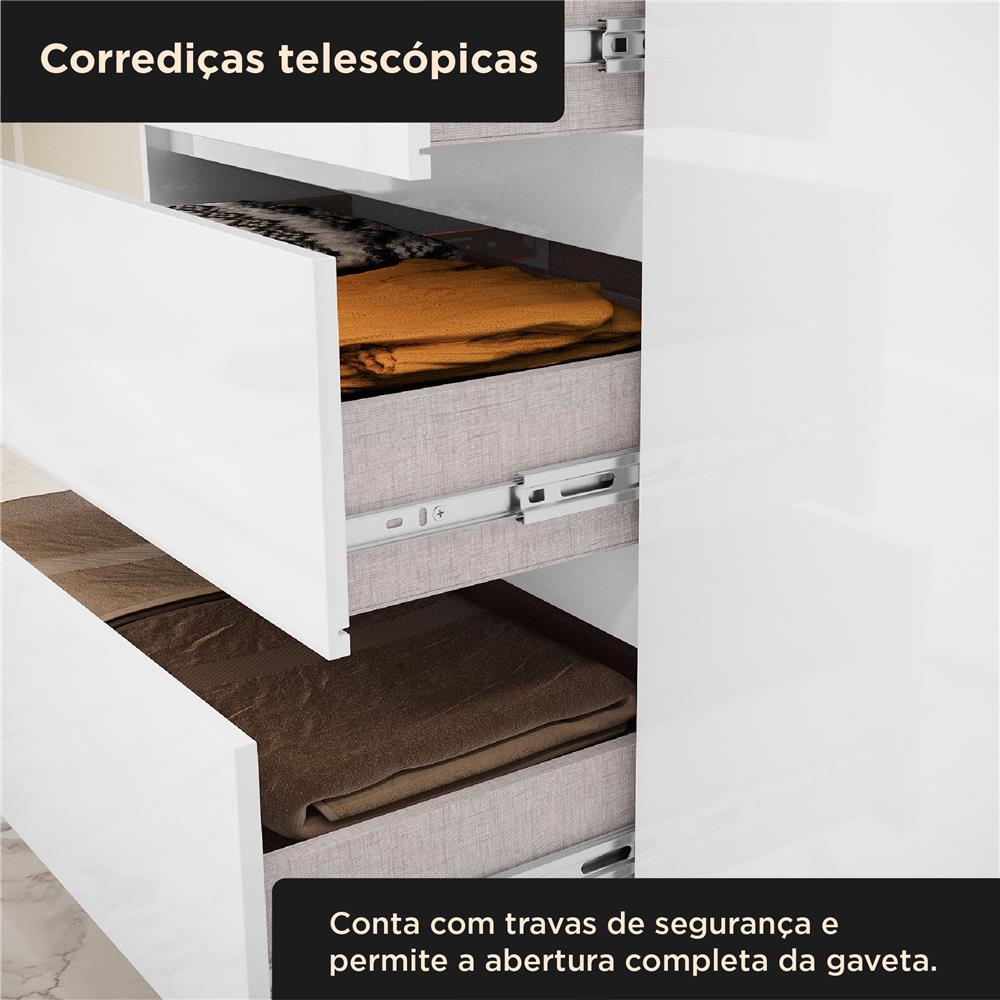 Guarda-roupa grande para casal 100% MDF 6 portas 3 gavetas Montecarlo - marrocos / off-white  RG129  