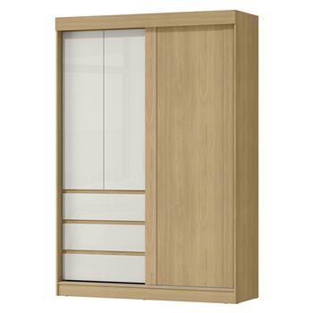 Guarda-roupa grande 100% MDF 3 portas 3 gavetas Bagdá - castanho / off-white  RD032 