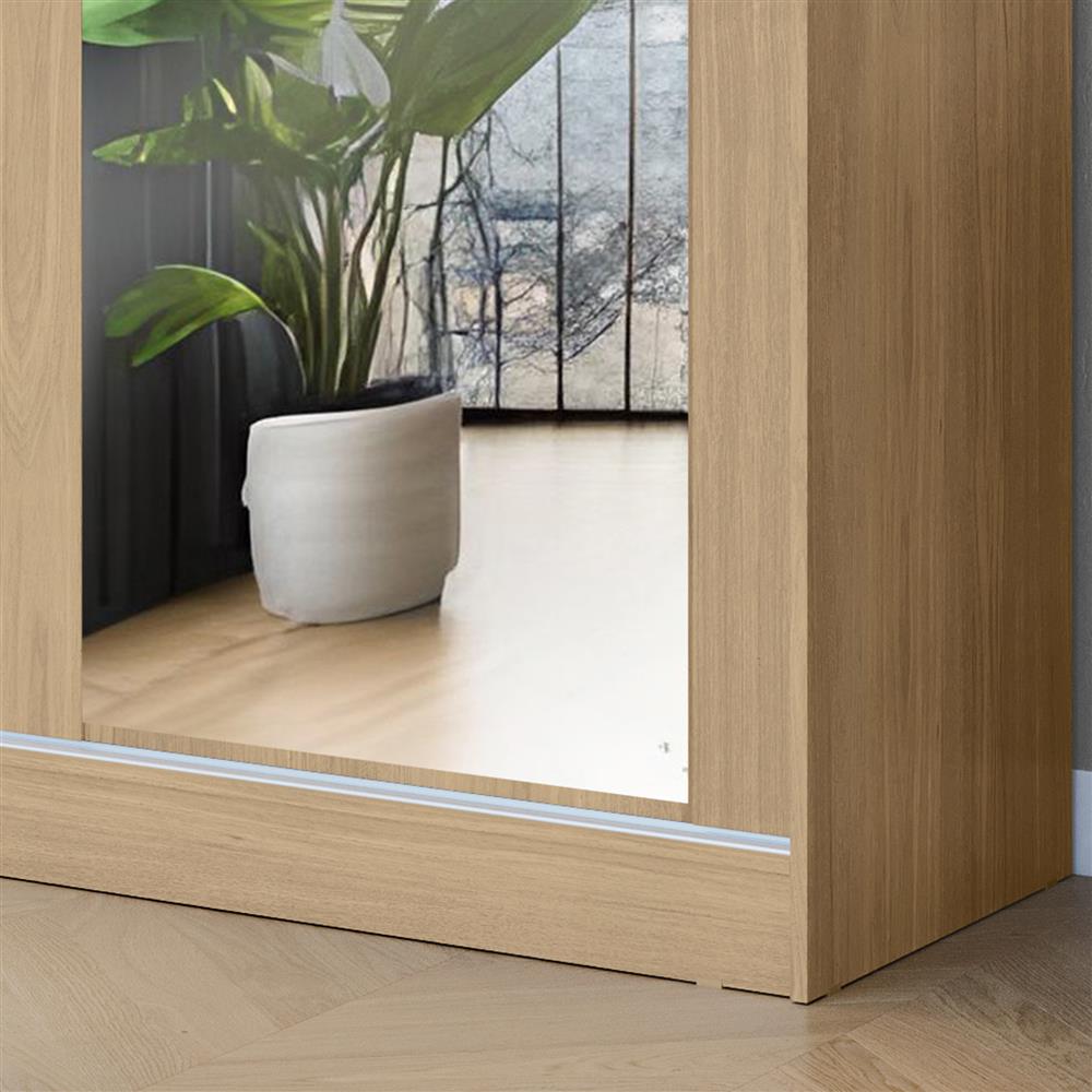 Guarda-roupa grande 100% MDF 3 portas 3 gavetas Bagdá - com espelho - castanho / off-white  RD032.E 