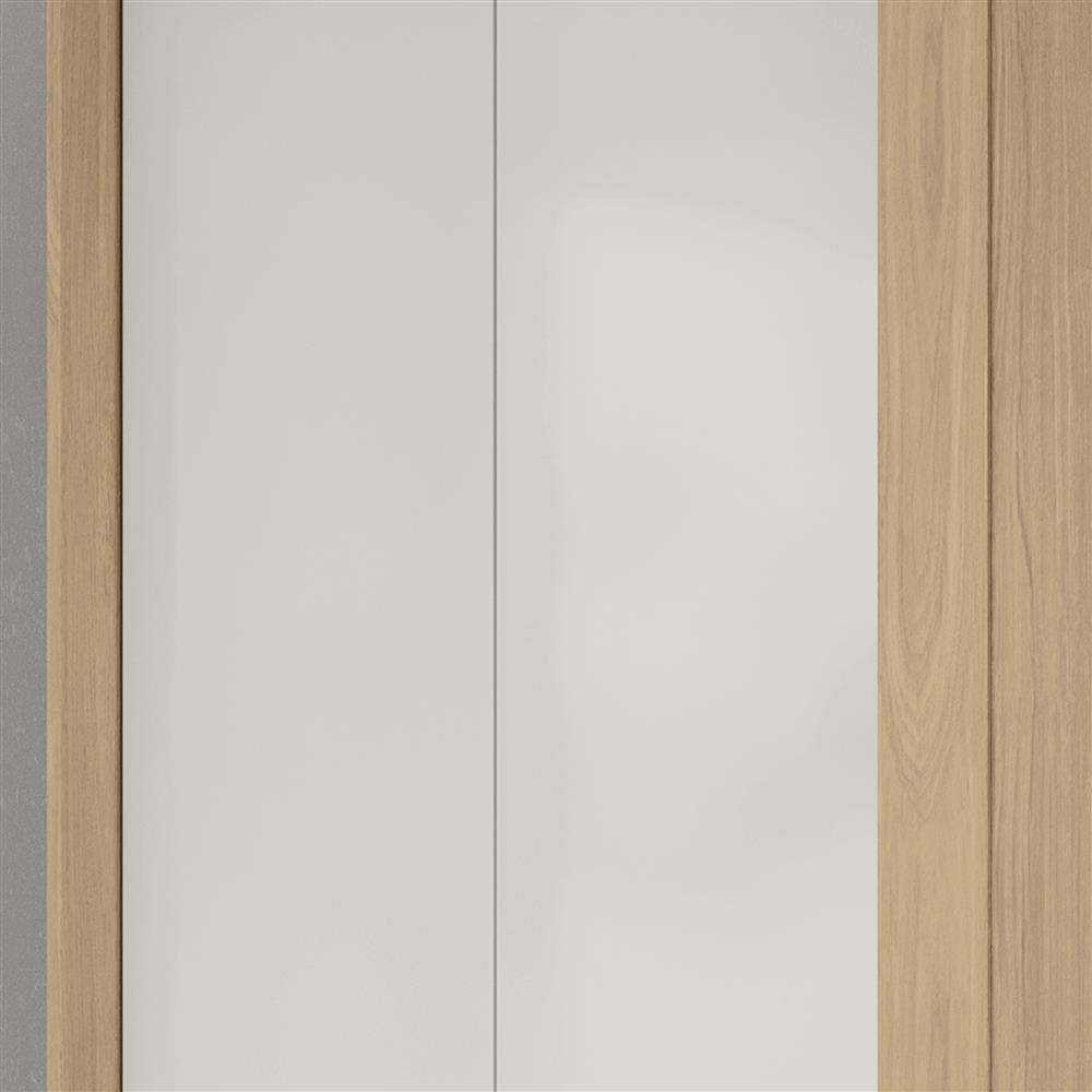 Guarda-roupa grande 100% MDF 3 portas 3 gavetas Bagdá - com espelho - castanho / off-white  RD032.E 