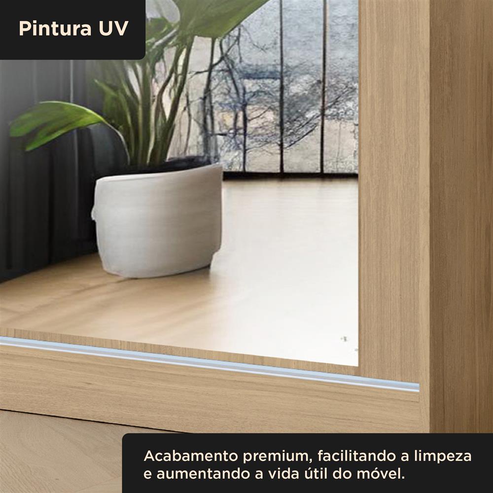 Guarda-roupa grande 100% MDF 3 portas 3 gavetas Bagdá - com espelho - castanho / off-white  RD032.E 