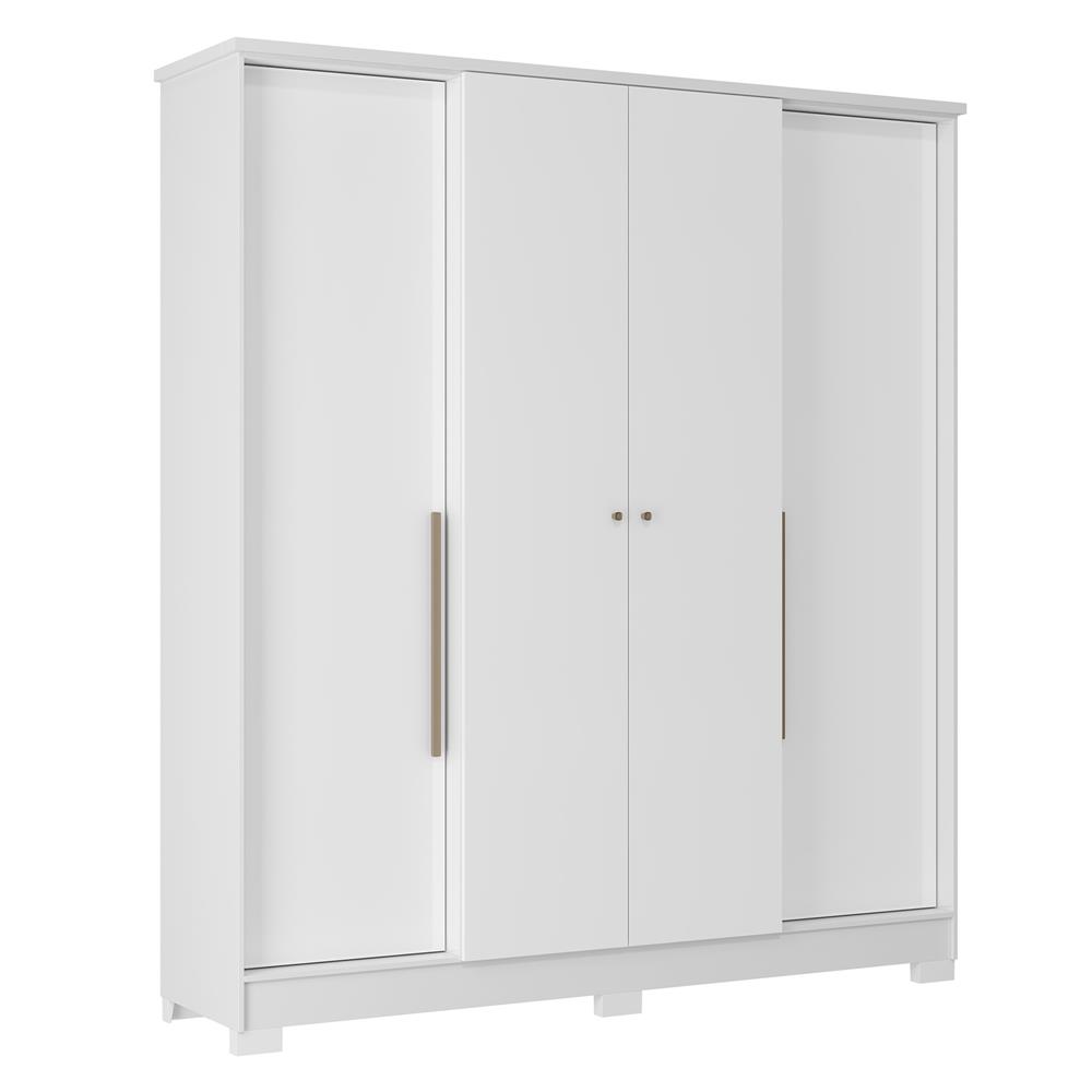 Guarda-roupa casal 4 portas 2 gavetas Mônaco - branco / branco  RG108  