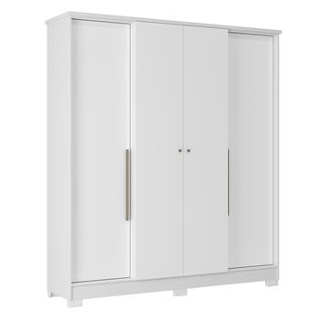 Guarda-roupa casal 4 portas 2 gavetas Mônaco - branco / branco  RG108  