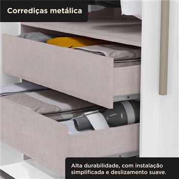 Guarda-roupa casal 4 portas 2 gavetas Mônaco - branco / branco  RG108  