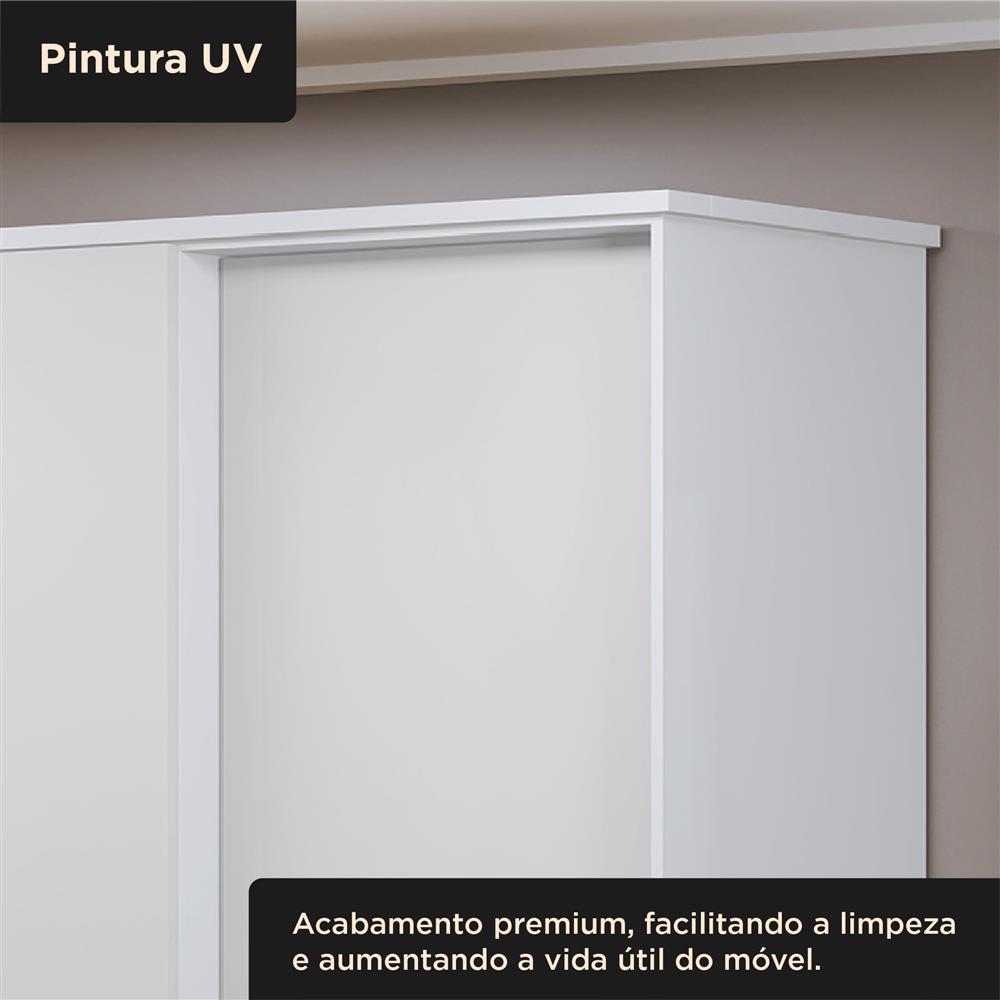 Guarda-roupa casal 4 portas 2 gavetas Mônaco - branco / branco  RG108  