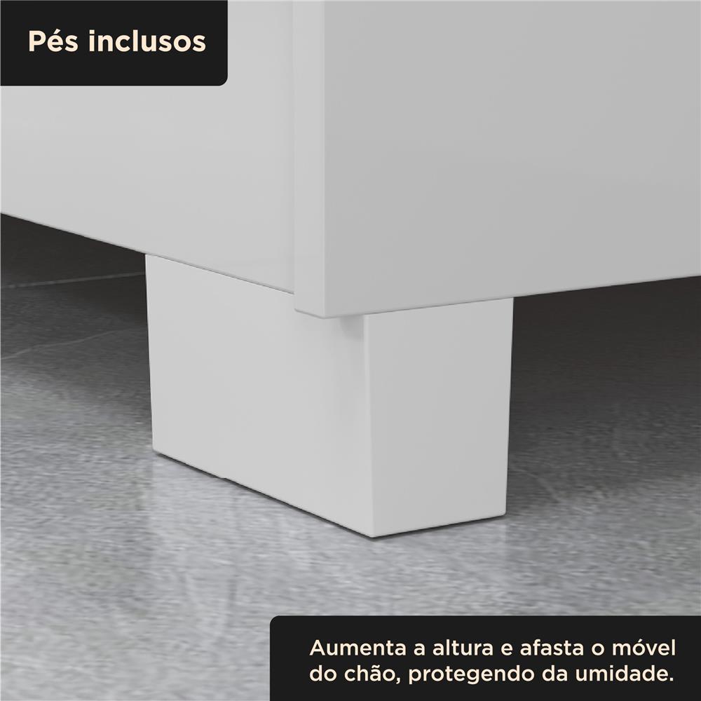 Guarda-roupa casal 4 portas 2 gavetas Mônaco - branco / branco  RG108  