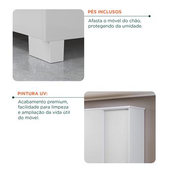 Guarda-roupa casal 4 portas 2 gavetas Mônaco - com espelho - branco / branco  RG108.E 