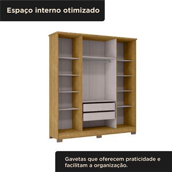 Guarda-roupa casal 4 portas 2 gavetas Mônaco - marrocos / off-white  RG108  