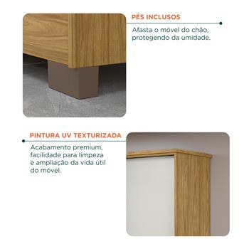 Guarda-roupa casal 4 portas 2 gavetas Mônaco - com espelho - marrocos / off-white  RG108.E 