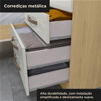 Guarda-roupa com cama e baú 4 portas 3 gavetas Lisboa - castanho / off-white  RG023  