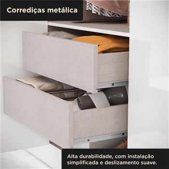 Guarda-roupa grande casal 8 portas 4 gavetas Tauri - branco neve / branco neve  RG138  