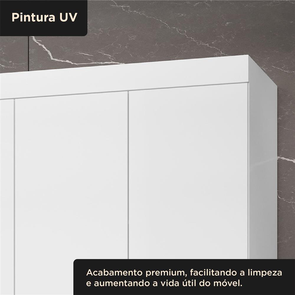 Guarda-roupa grande casal 8 portas 4 gavetas Tauri - branco neve / branco neve  RG138  