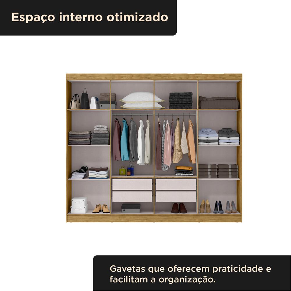 Guarda-roupa grande casal 8 portas 4 gavetas Tauri - marrocos / off-white   RG138  