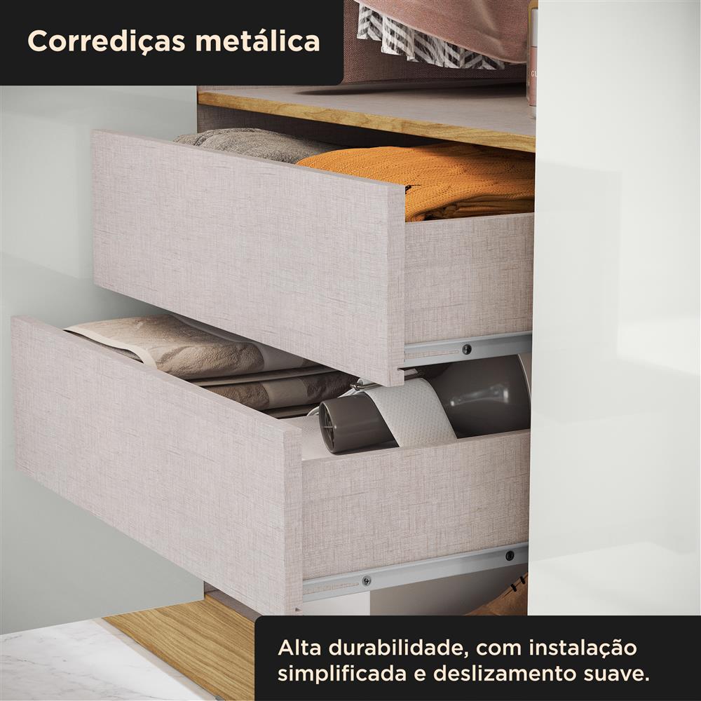 Guarda-roupa grande casal 8 portas 4 gavetas Tauri - marrocos / off-white   RG138  